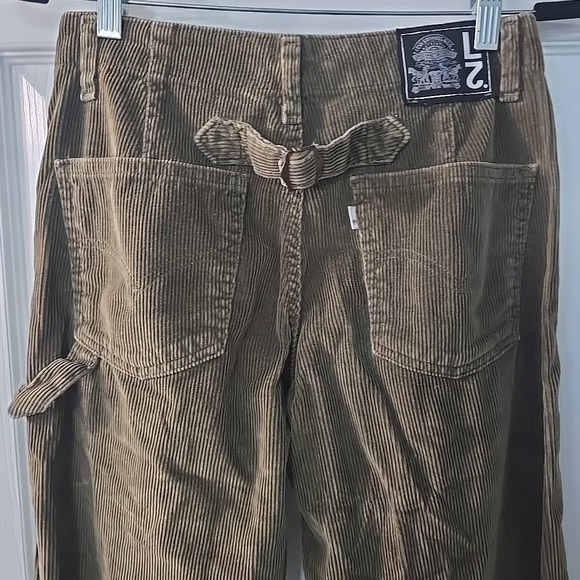 Vintage 90s Levi's White Tab Brown Corduroy Flair / Boot Cut  Jeans Size 5 Jr - Picture 4 of 8